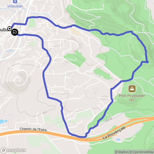 Vidauban : carte du parcours de randonnée - France