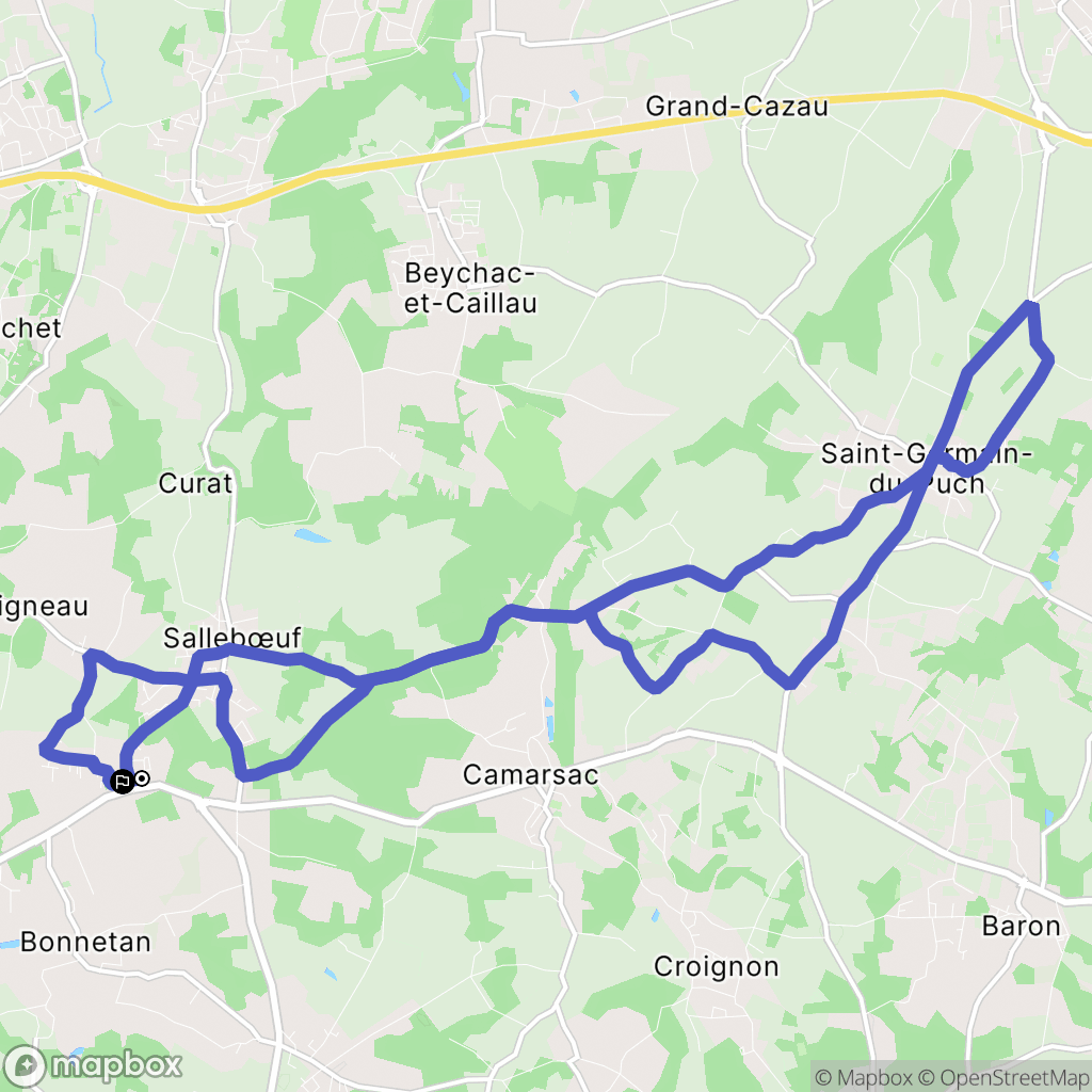 Sallebœuf : carte du parcours de randonnée - France