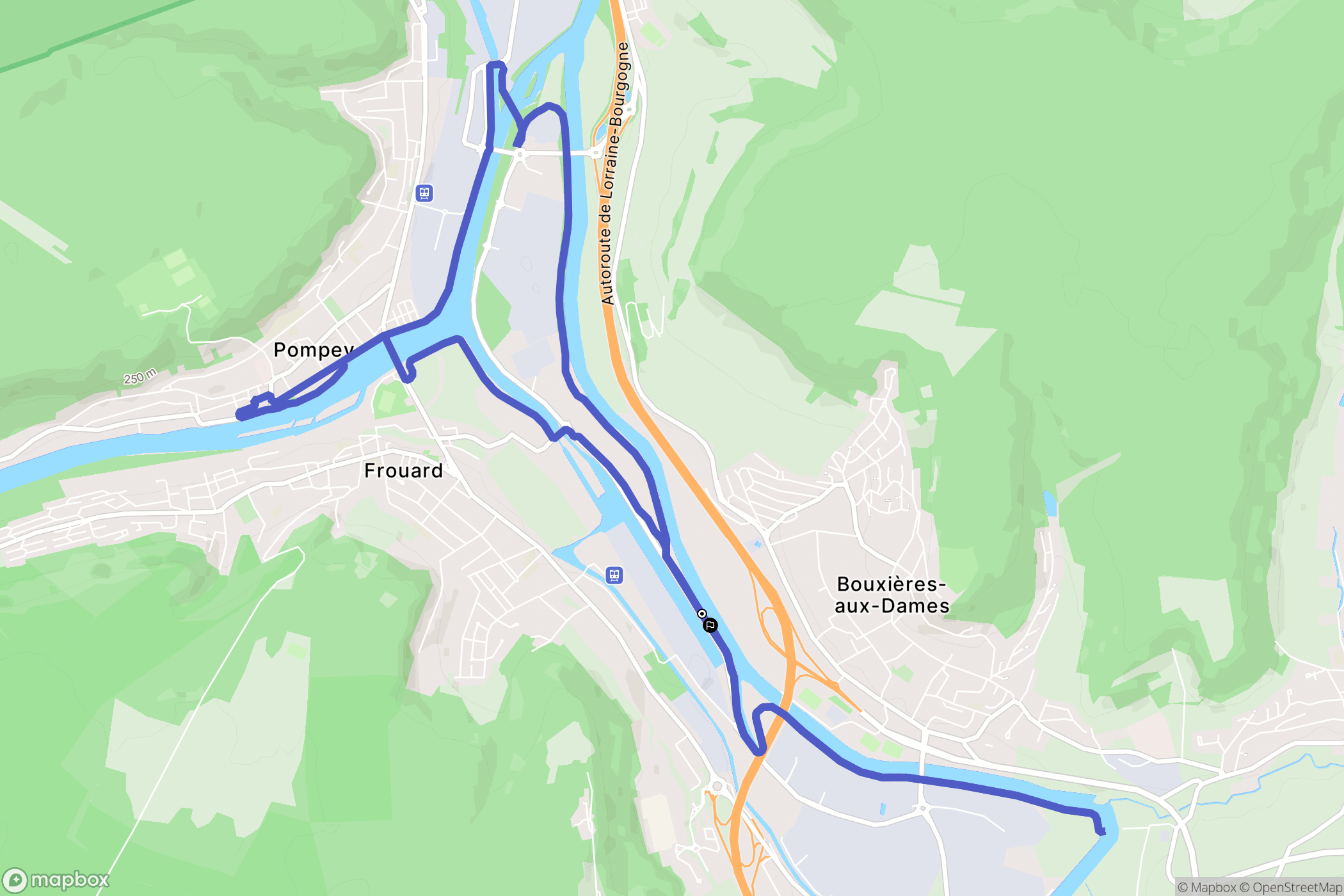 Frouard : carte du parcours de randonnée - France