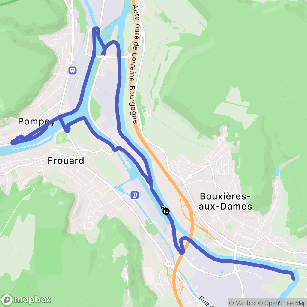 Frouard : carte du parcours de randonnée - France