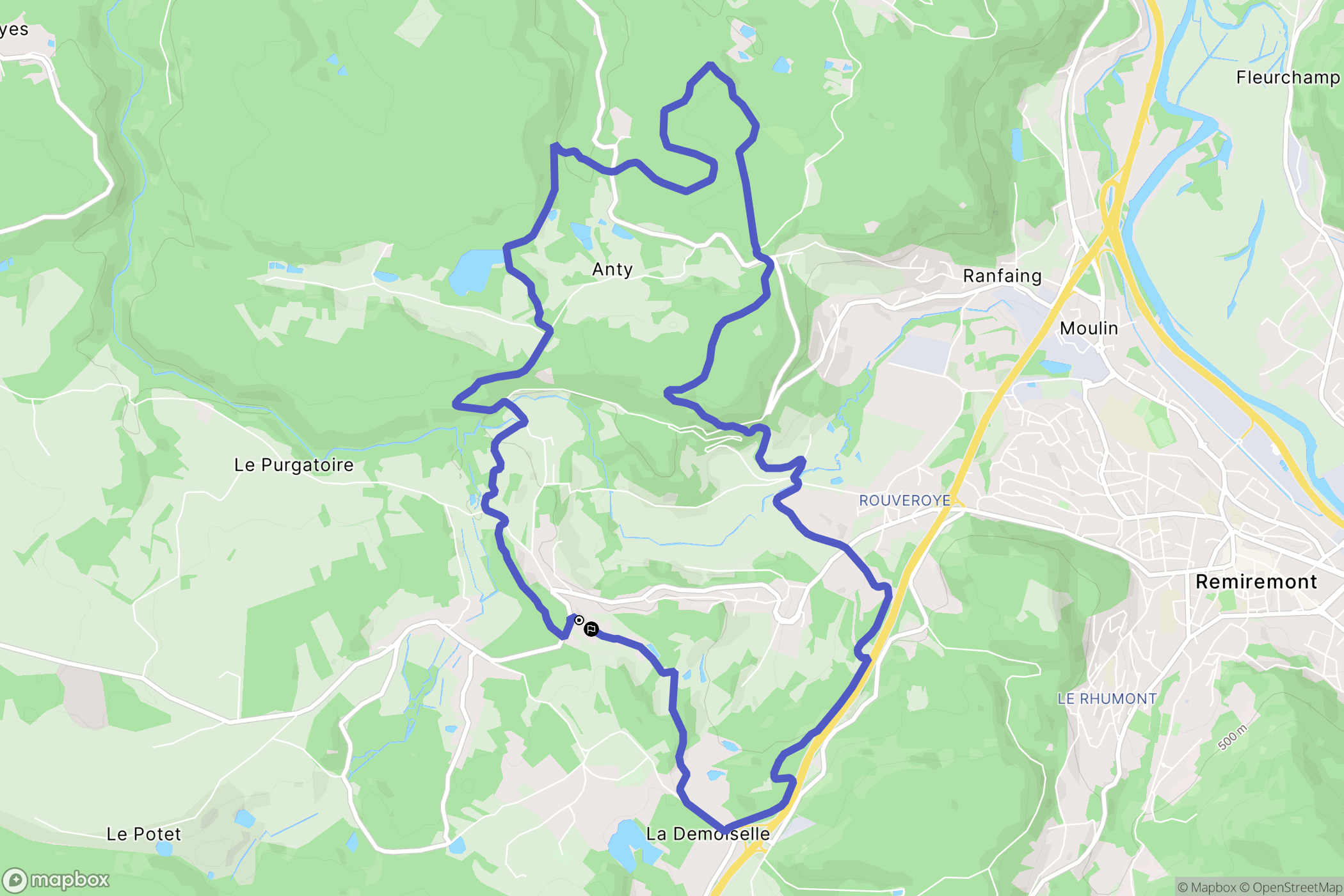 Saint-Nabord : carte du parcours de randonnée - France