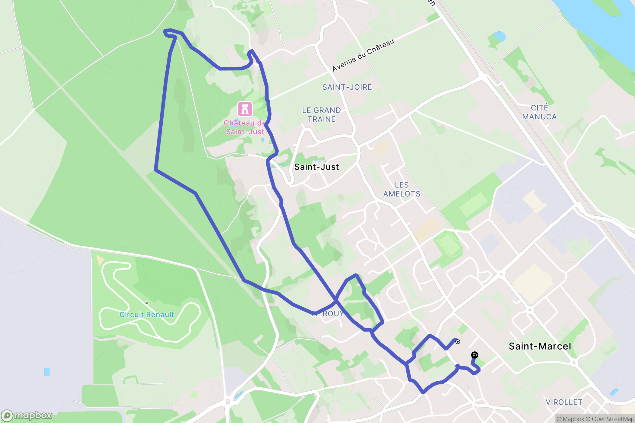 Saint-Marcel : carte du parcours de randonnée - France