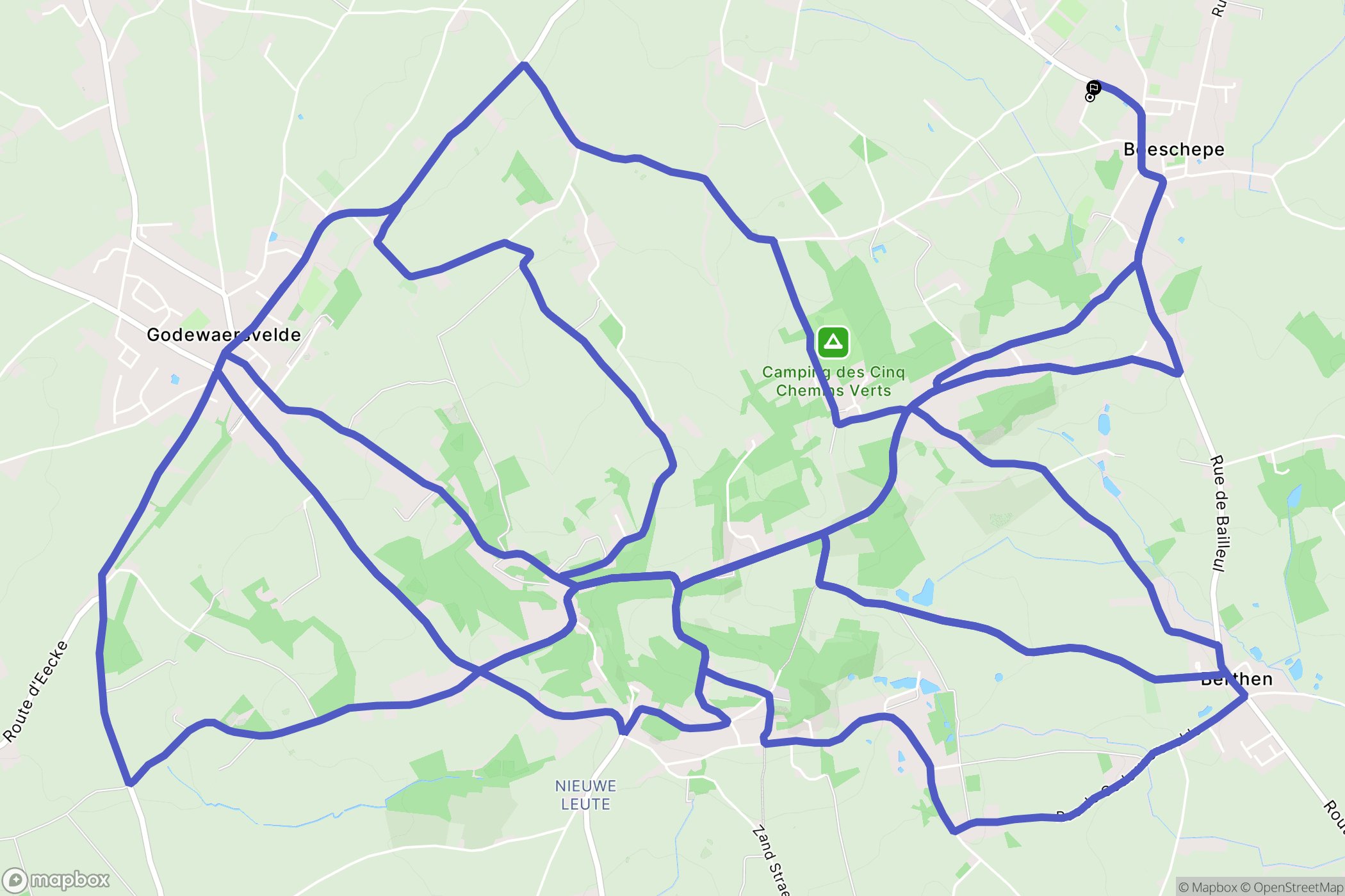 Boeschepe : carte du parcours de randonnée - France