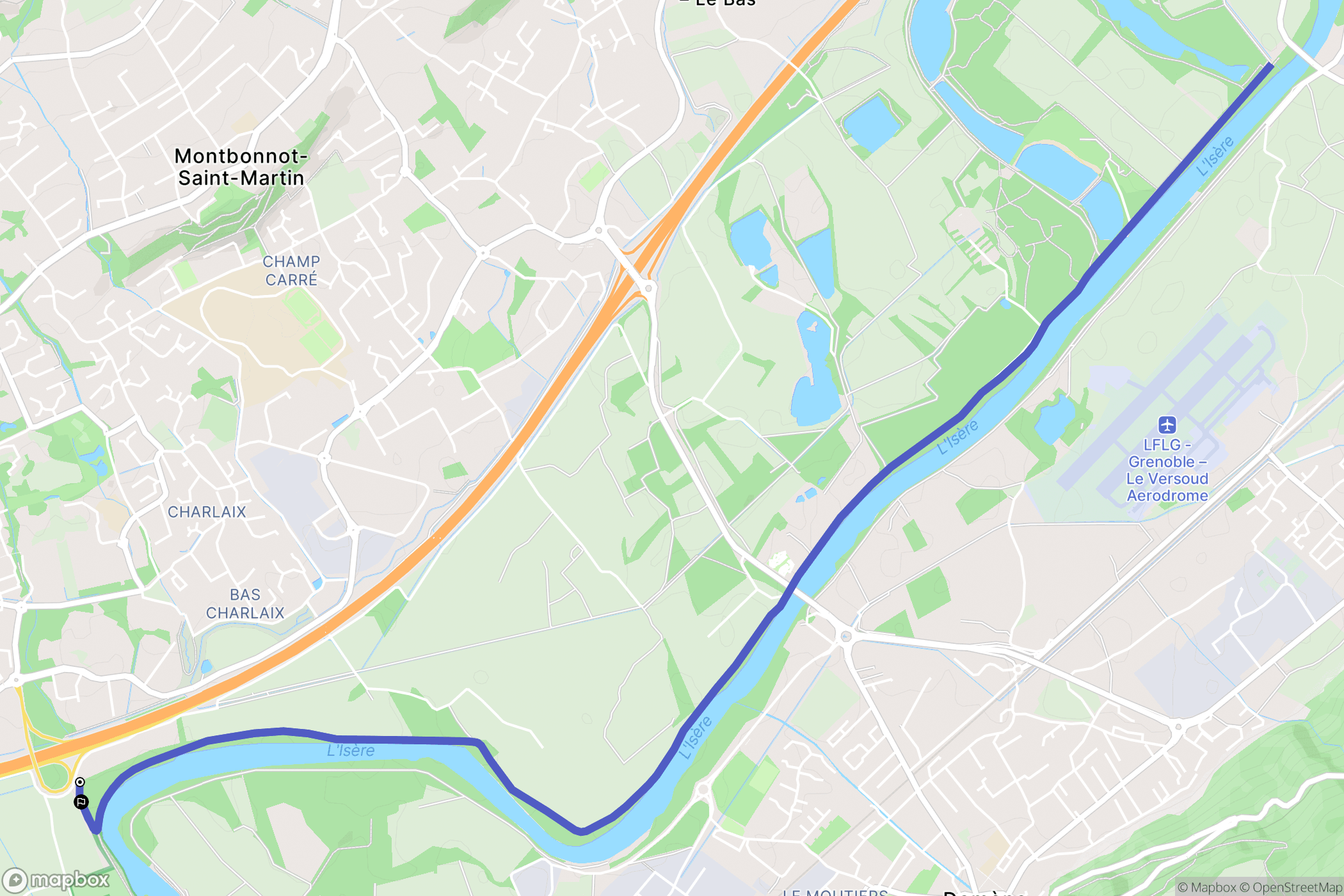 Meylan : carte du parcours de randonnée - France