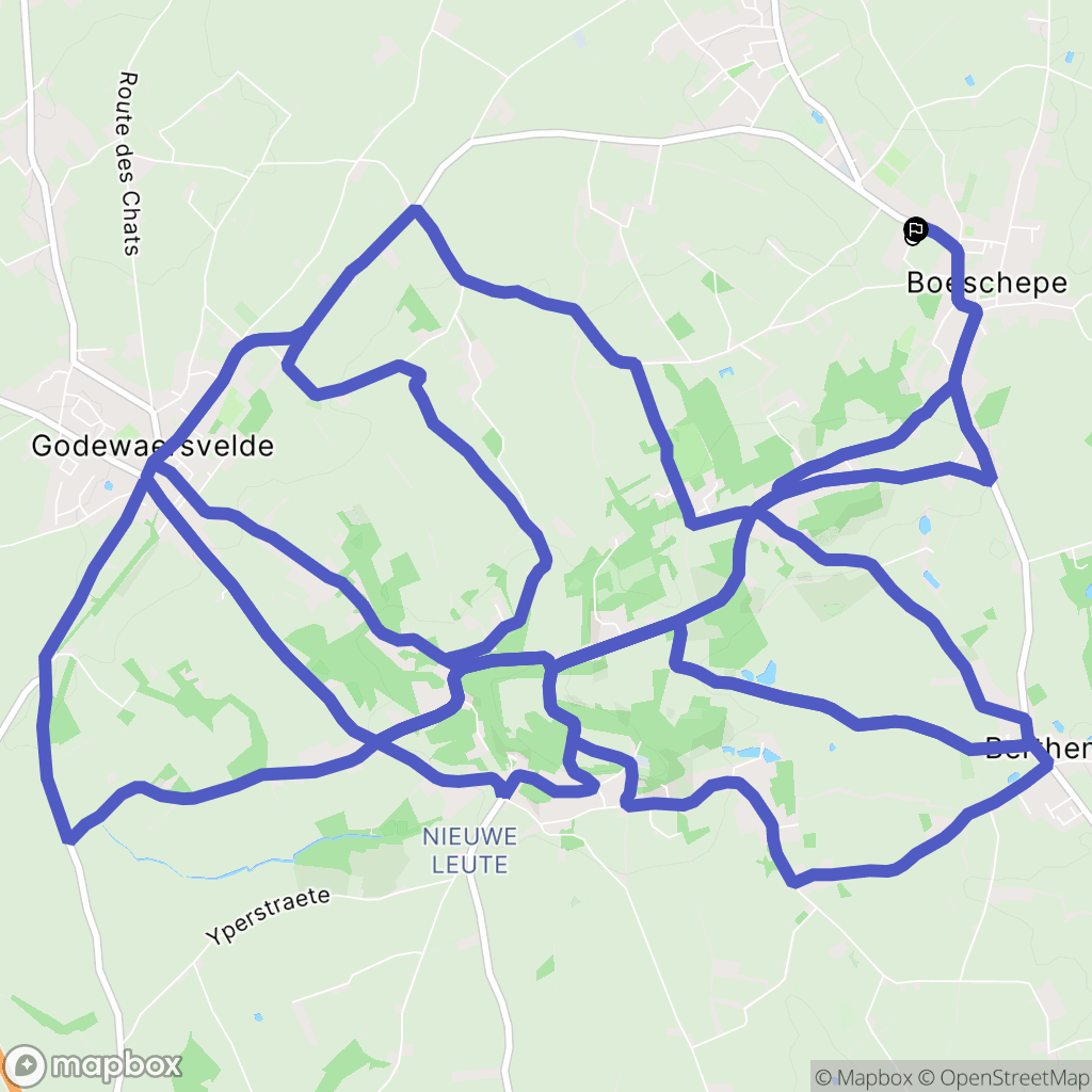 Boeschepe : carte du parcours de randonnée - France