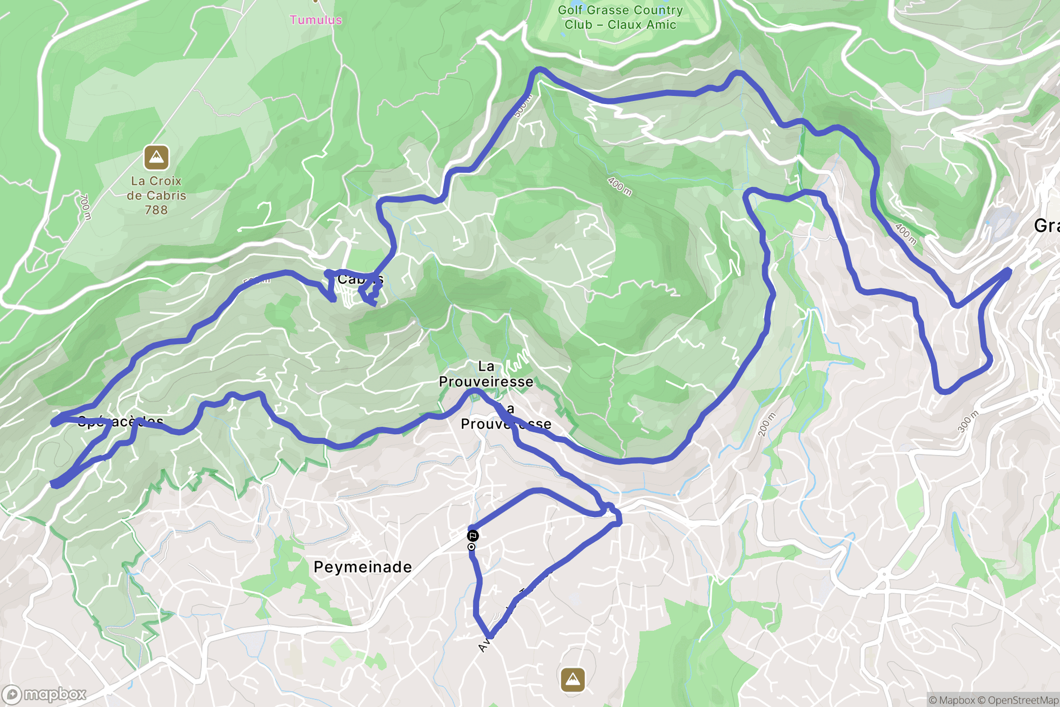 Peymeinade : carte du parcours de randonnée - France