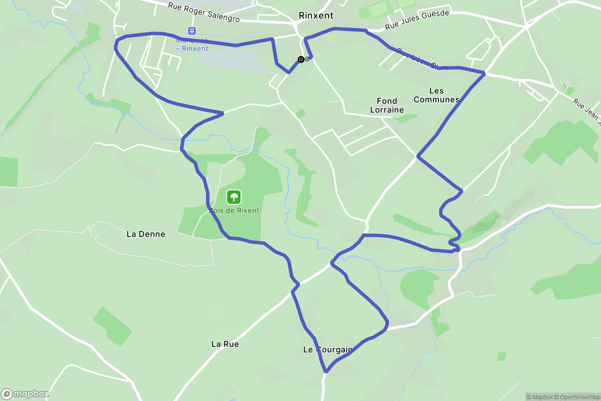 Rinxent : carte du parcours de randonnée - France