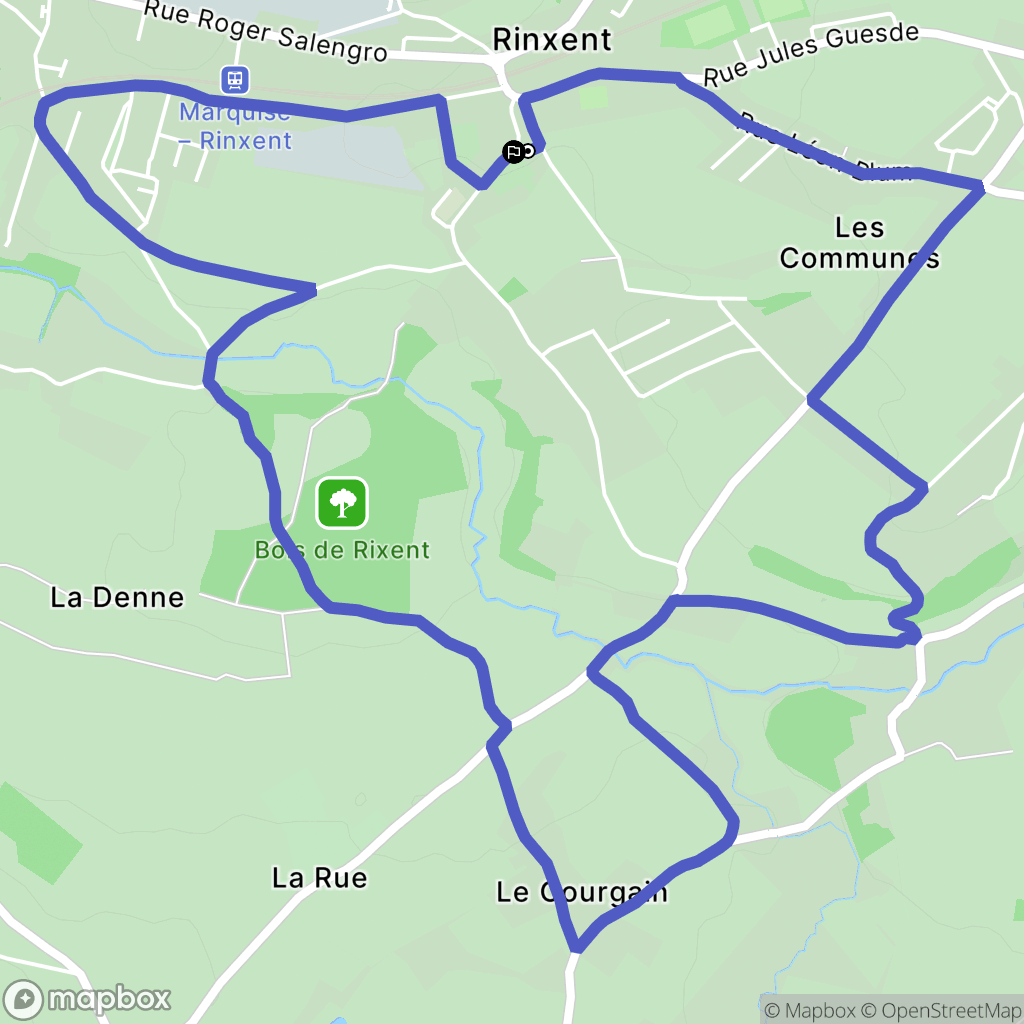 Rinxent : carte du parcours de randonnée - France