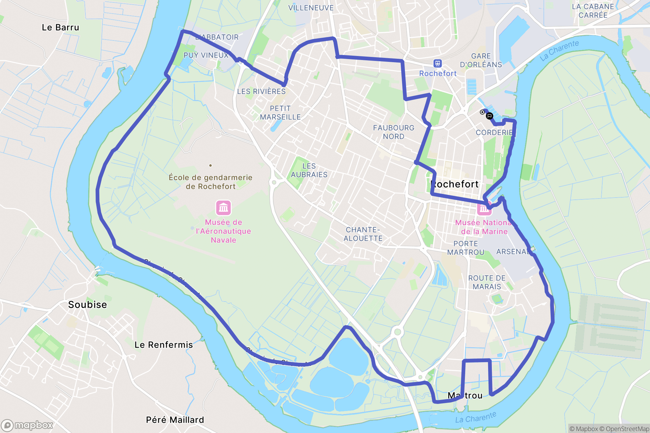 Rochefort : carte du parcours de randonnée - France
