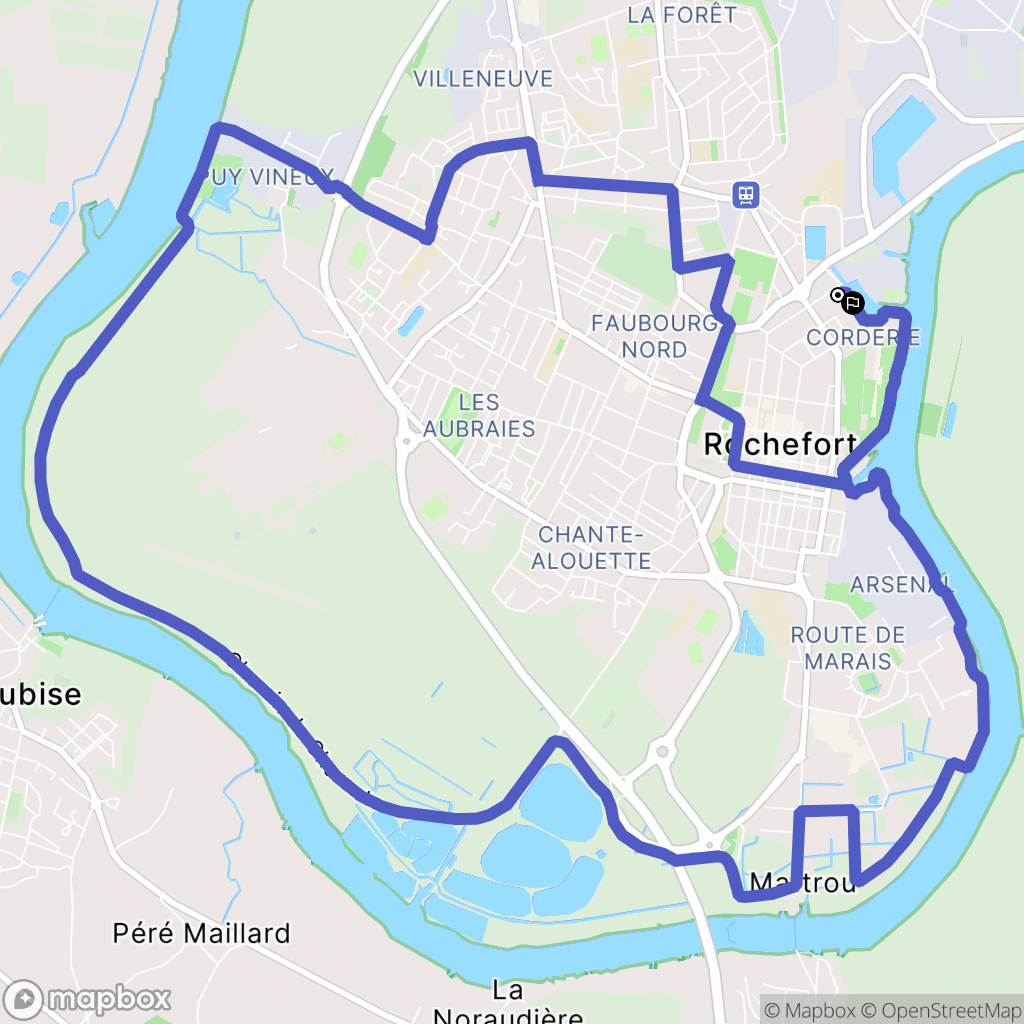 Rochefort : carte du parcours de randonnée - France