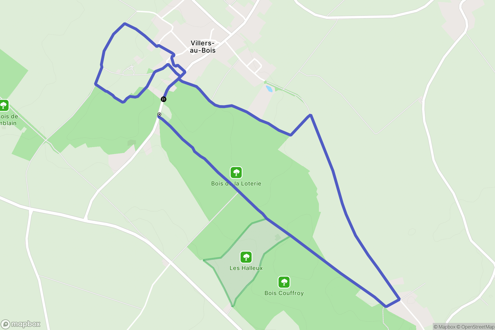 Villers-au-Bois : carte du parcours de randonnée - France