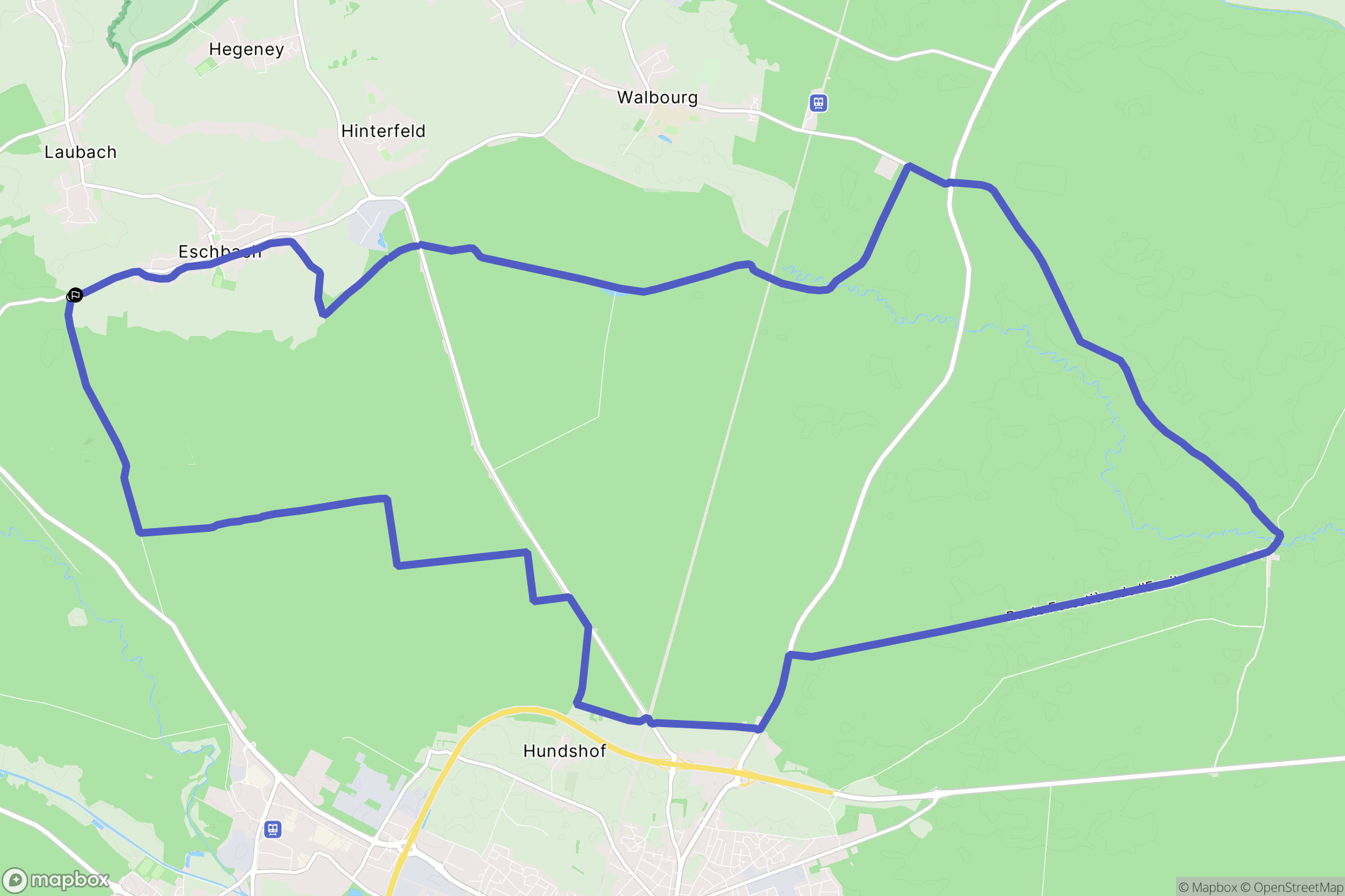 Haguenau : carte du parcours de randonnée - France