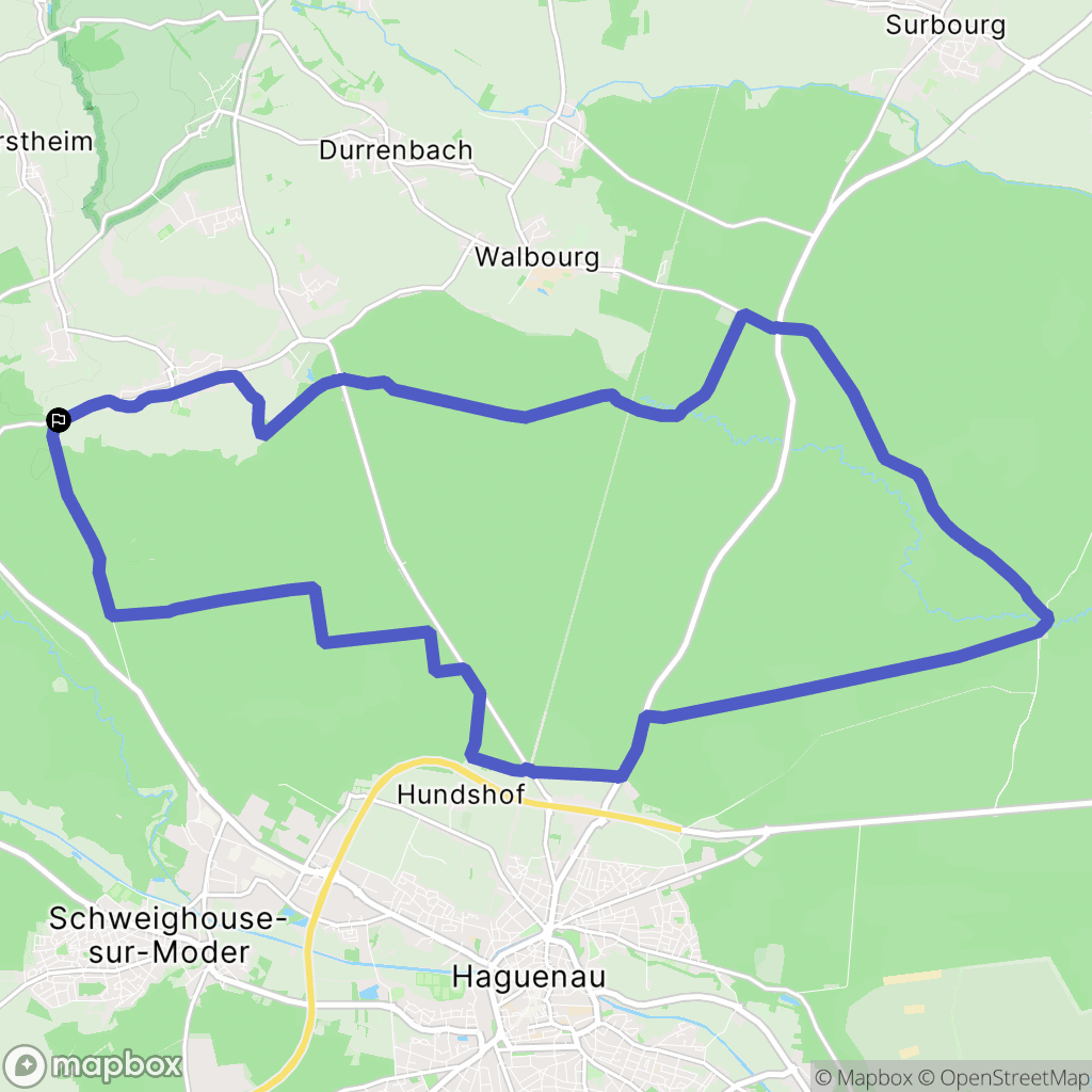 Haguenau : carte du parcours de randonnée - France