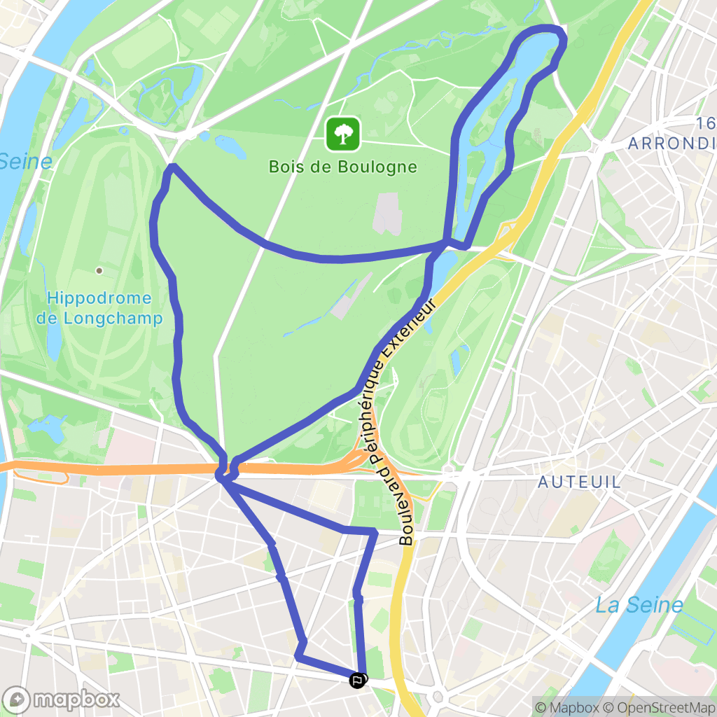 Boulogne-Billancourt : carte du parcours de randonnée - France