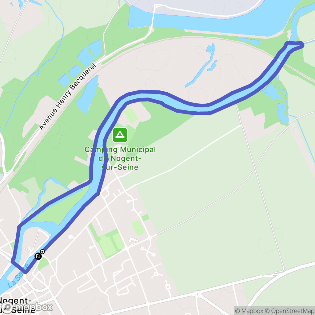 Nogent-sur-Seine : carte du parcours de randonnée - France