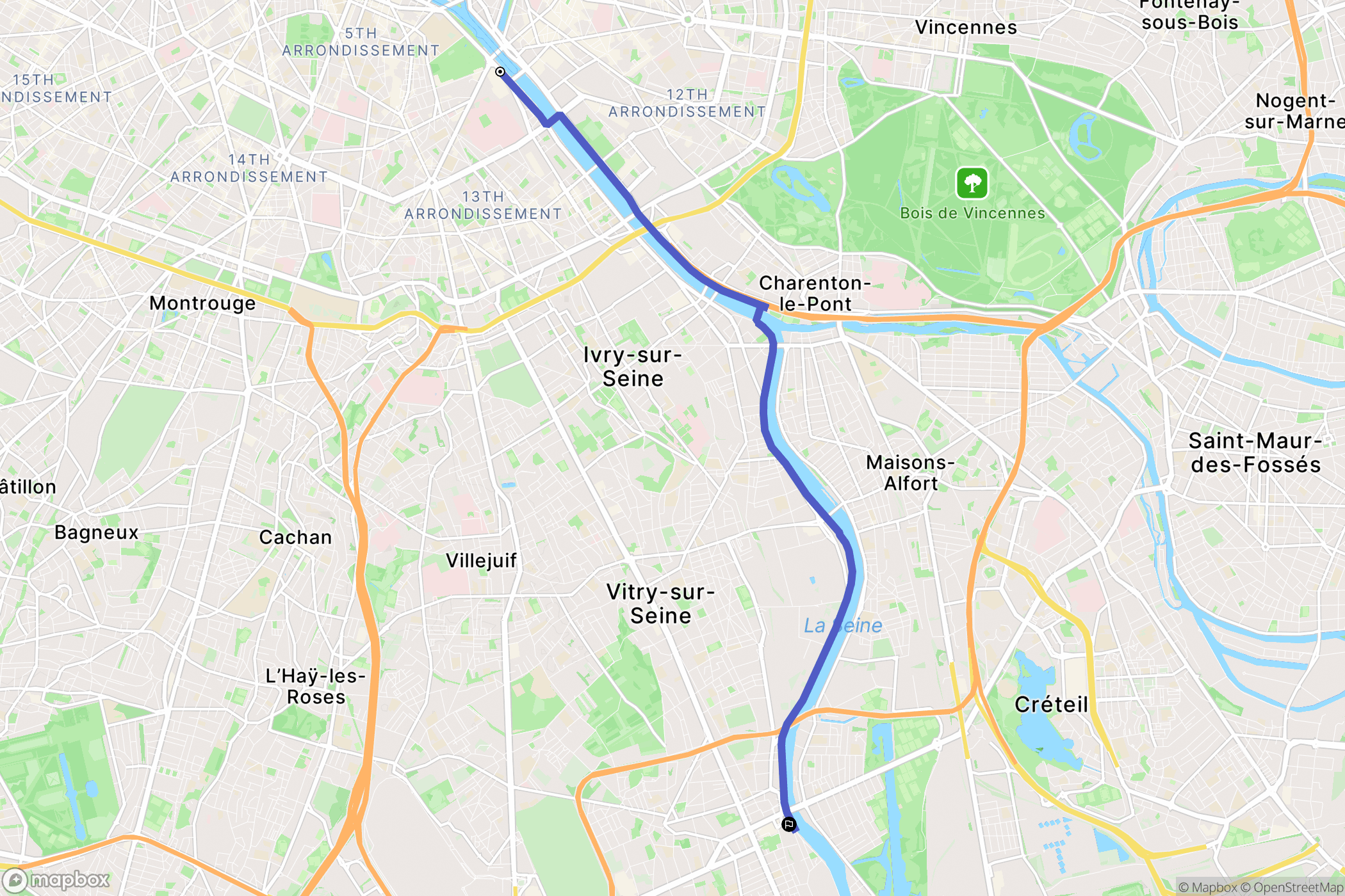Paris : carte du parcours de randonnée - France