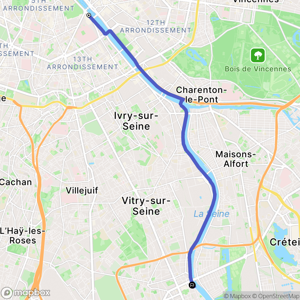 Paris : carte du parcours de randonnée - France