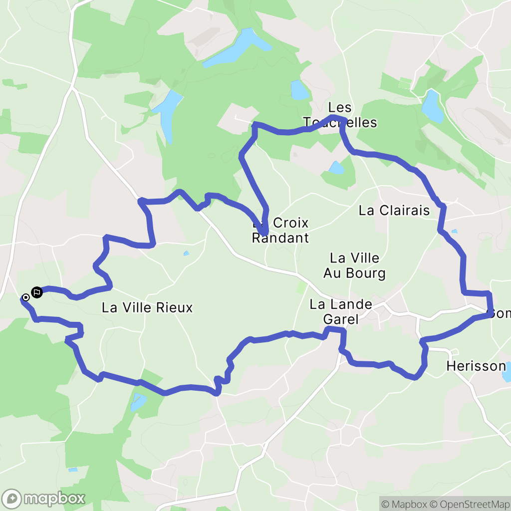 Rouillac : carte du parcours de randonnée - France