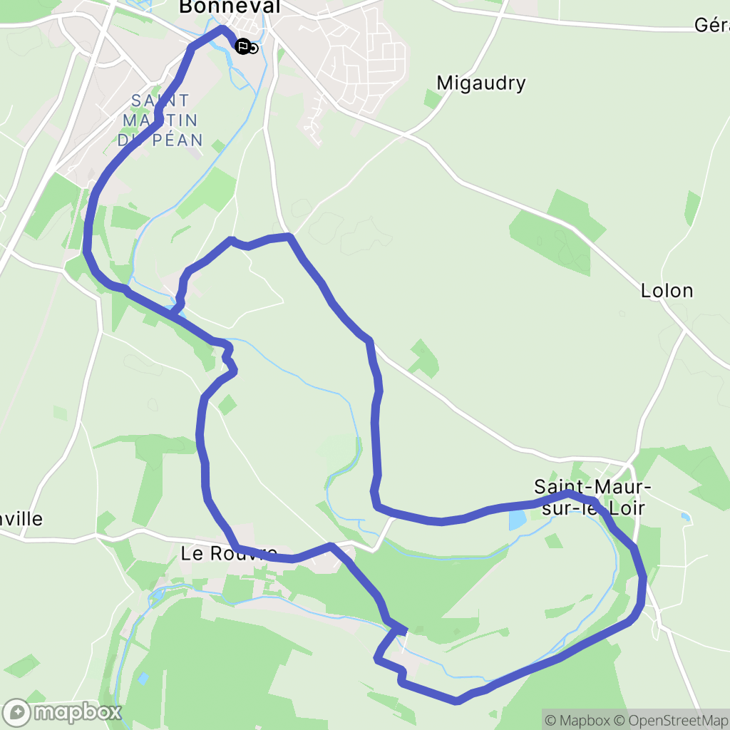 Bonneval : carte du parcours de randonnée - France