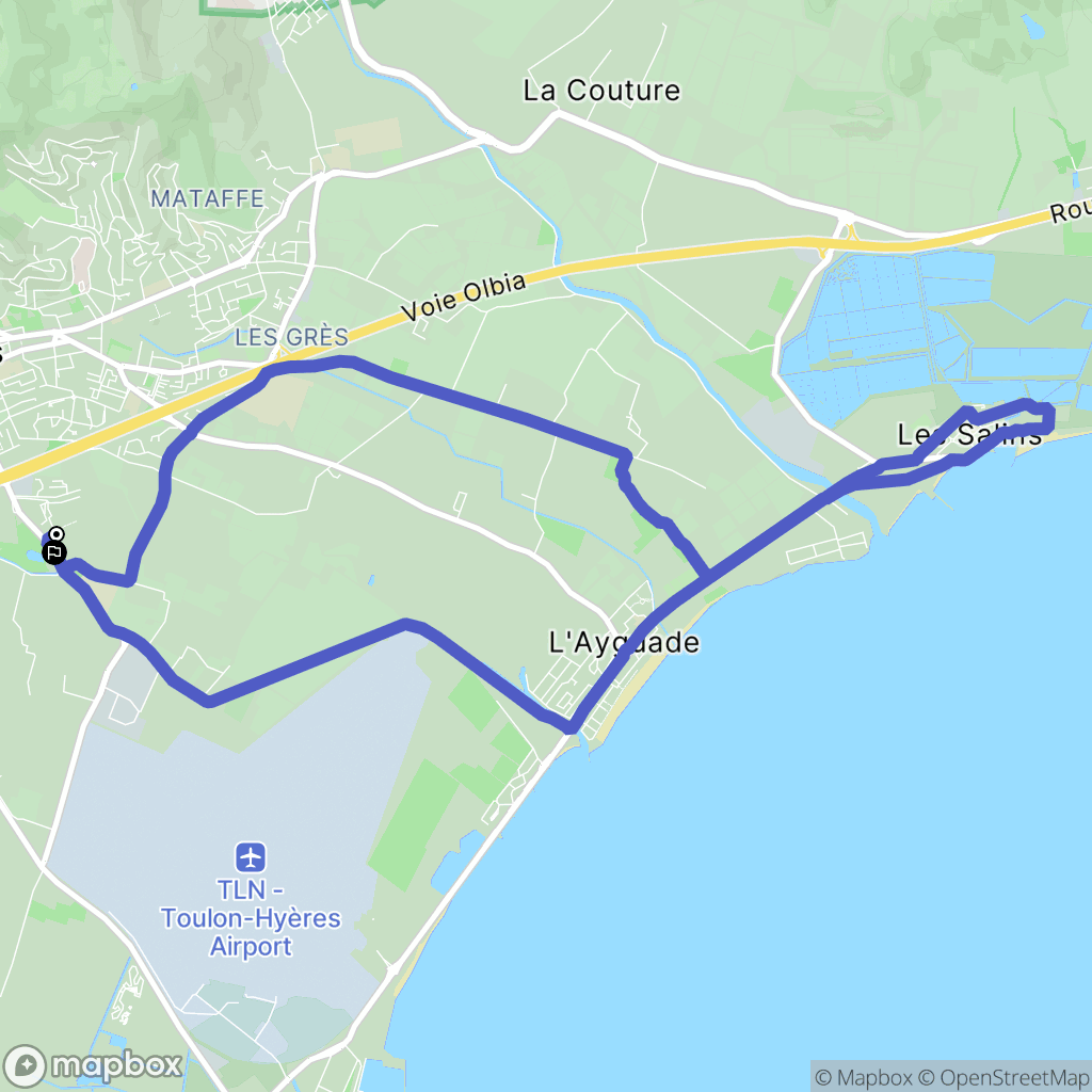 Hyères : carte du parcours de randonnée - France