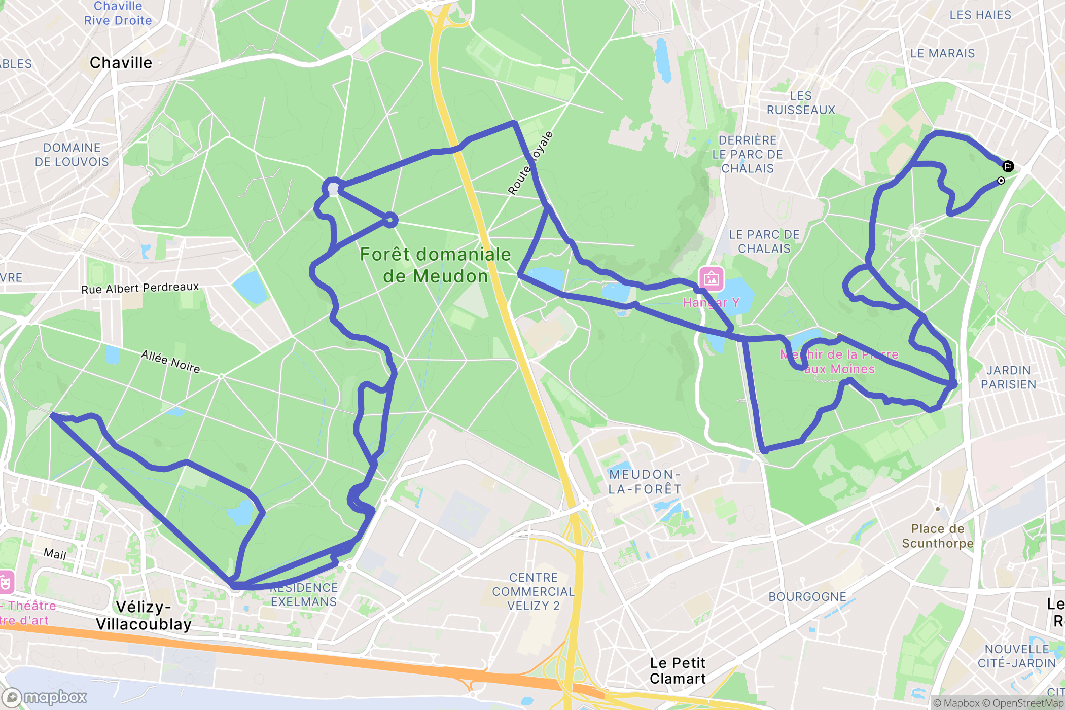 Clamart : carte du parcours de randonnée - France