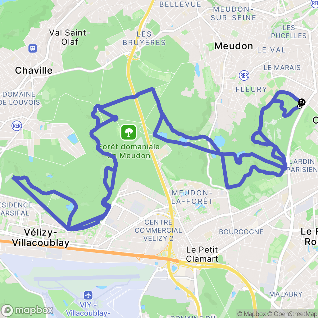 Clamart : carte du parcours de randonnée - France