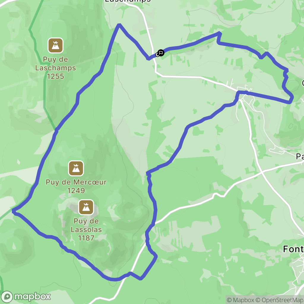 Saint-Genès-Champanelle : carte du parcours de randonnée - France