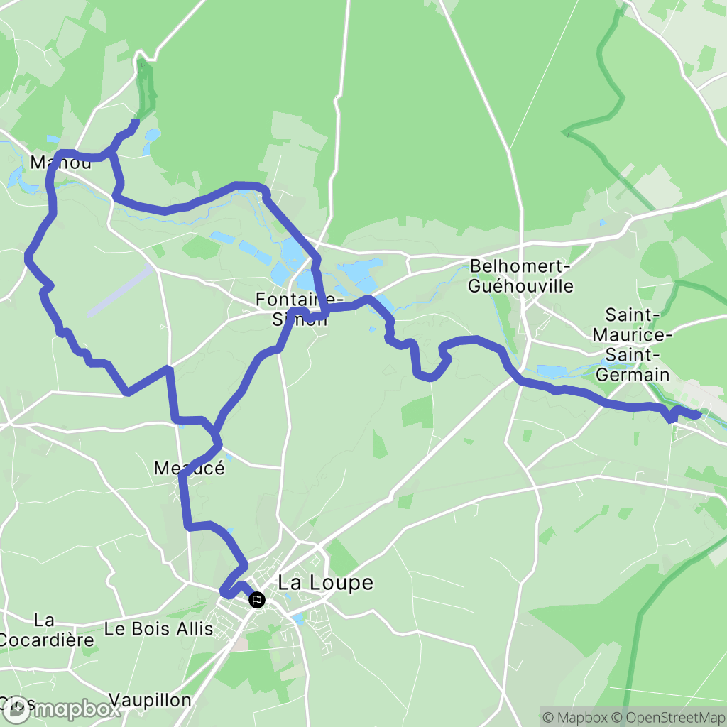 La Loupe : carte du parcours de randonnée - France