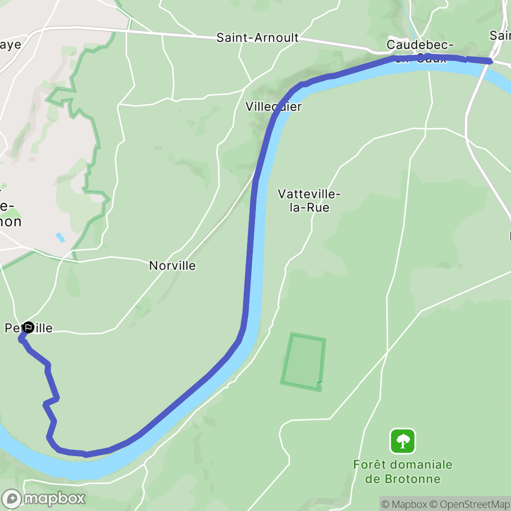 Petiville : carte du parcours de randonnée - France