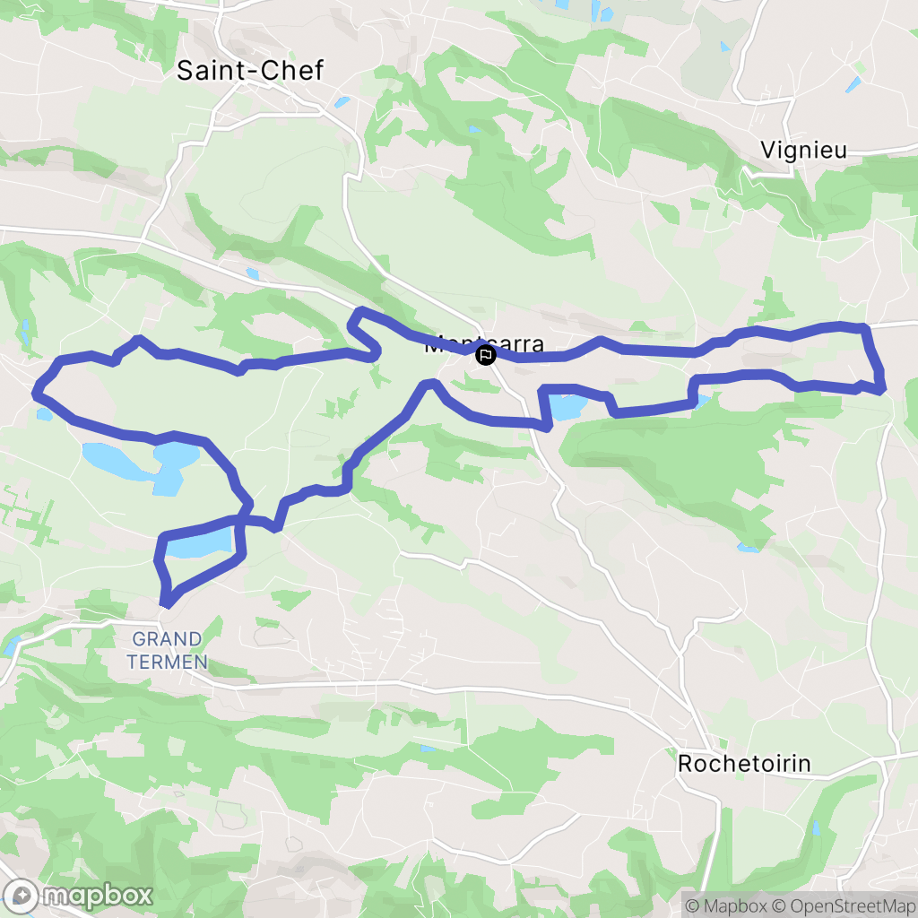 Montcarra : carte du parcours de randonnée - France