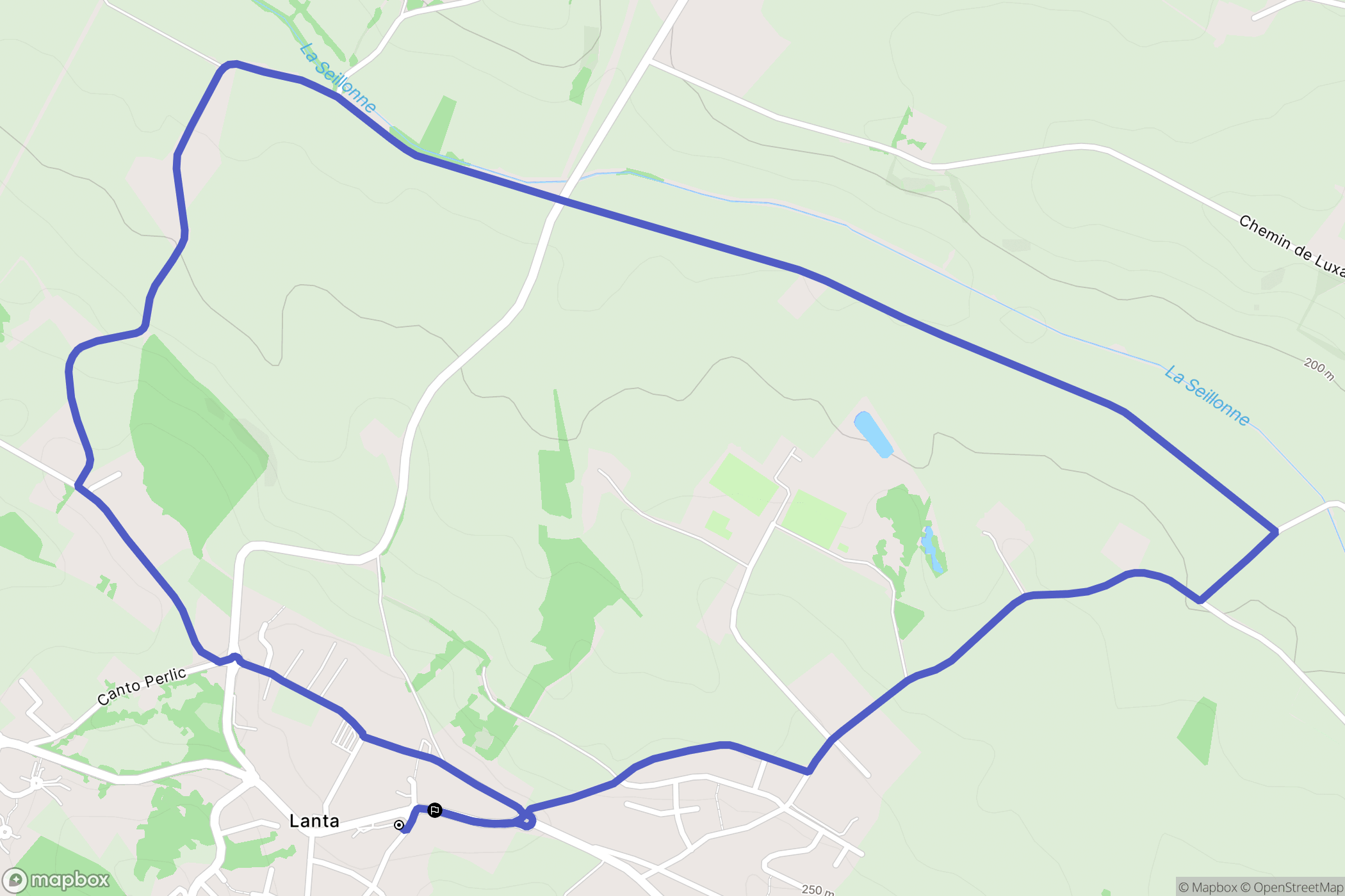 Lanta : carte du parcours de randonnée - France