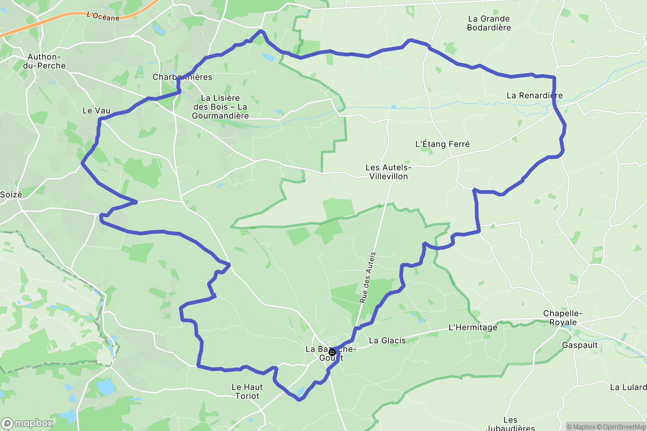 La Bazoche-Gouet : carte du parcours de randonnée - France