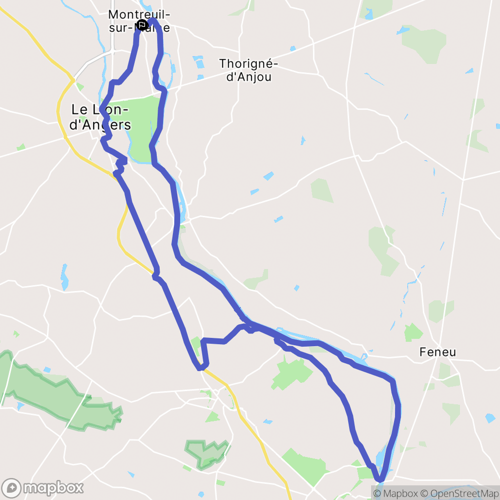 Montreuil-sur-Maine : carte du parcours de randonnée - France