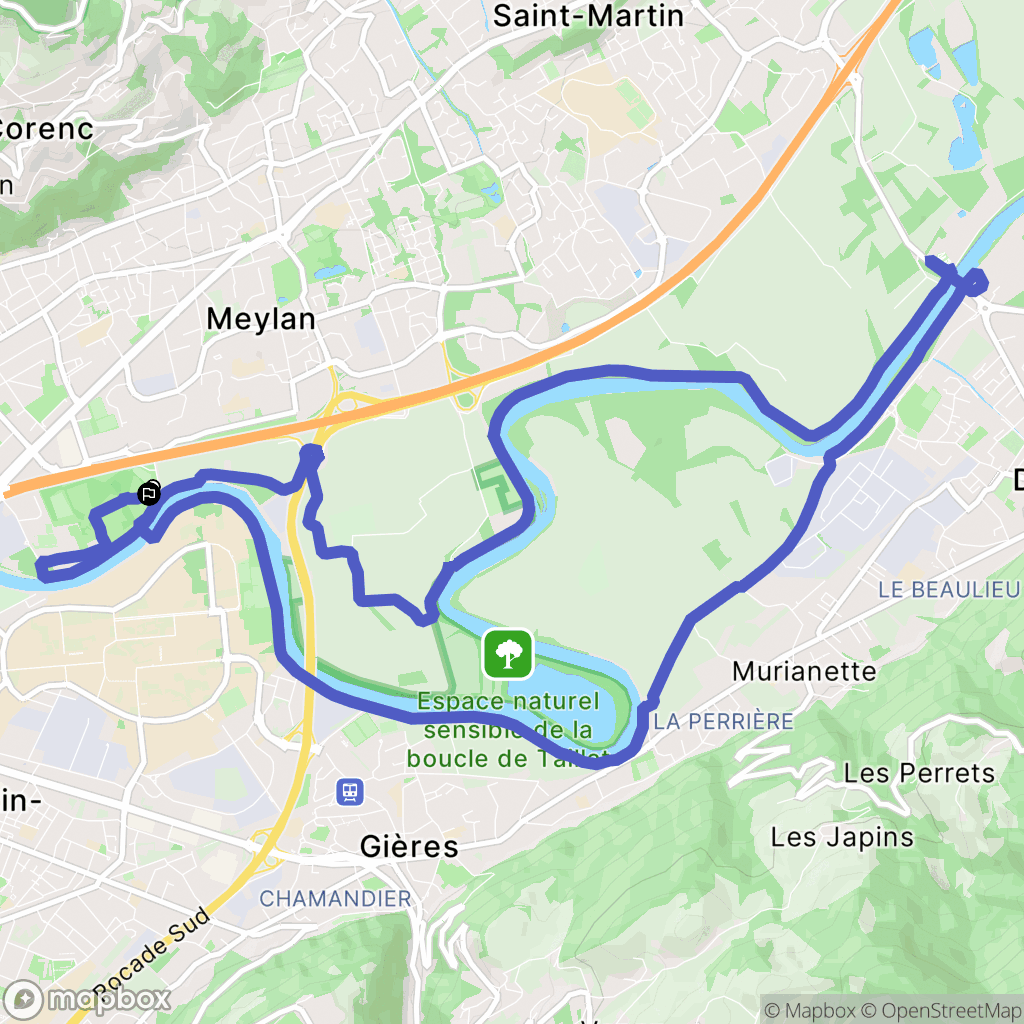 Meylan : carte du parcours de randonnée - France