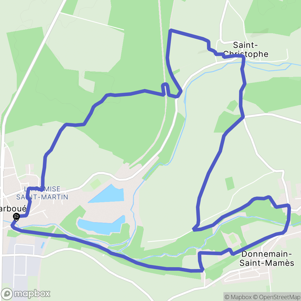 Marboué : carte du parcours de randonnée - France