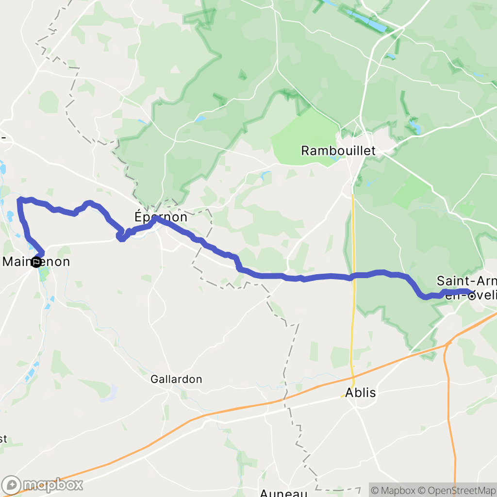 Saint-Arnoult-en-Yvelines : carte du parcours de randonnée - France