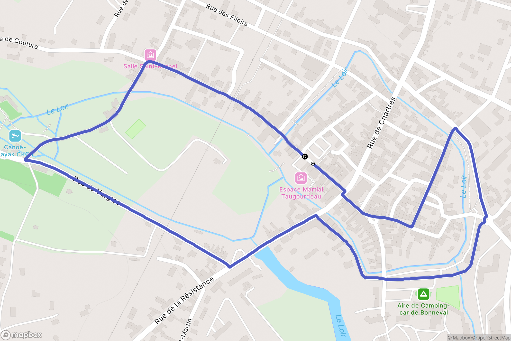 Bonneval : carte du parcours de randonnée - France