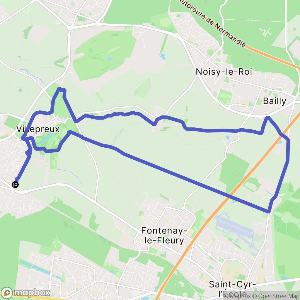 Villepreux : carte du parcours de randonnée - France