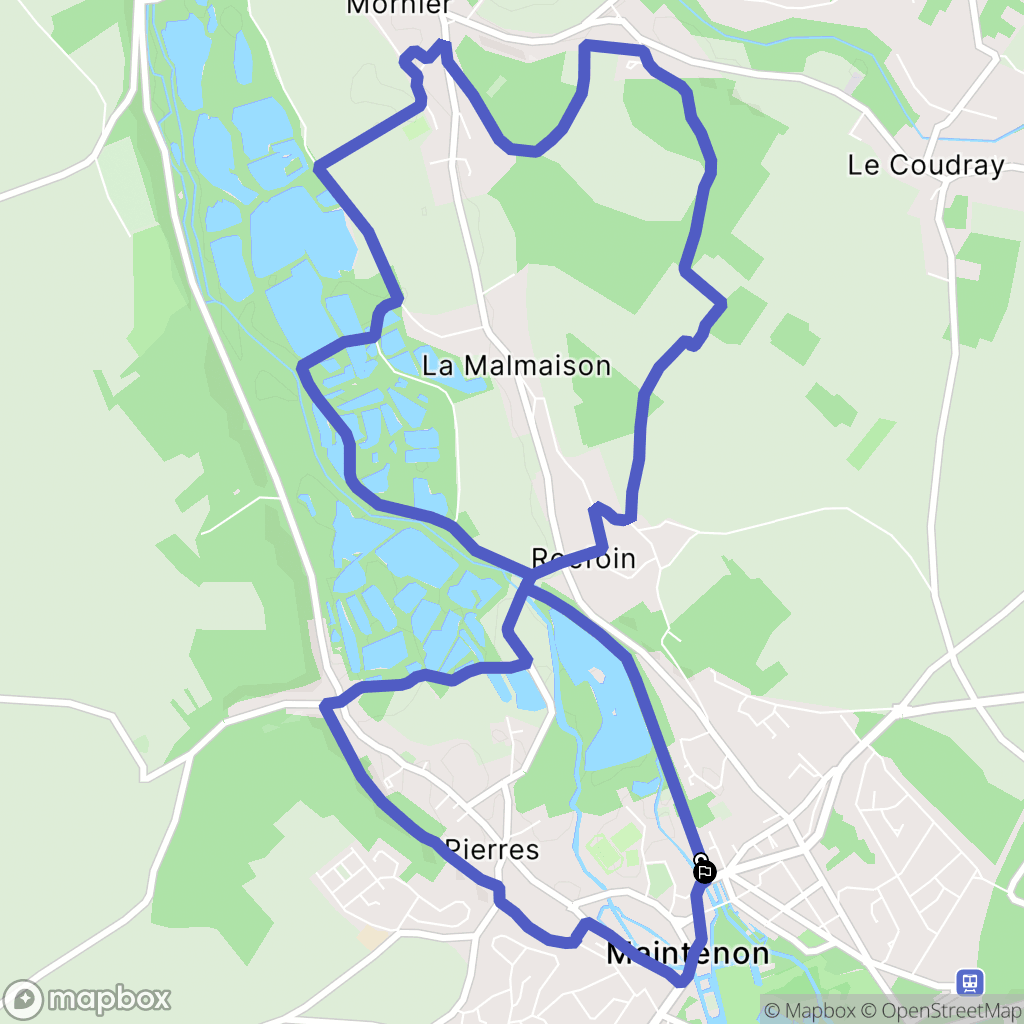 Maintenon : carte du parcours de randonnée - France
