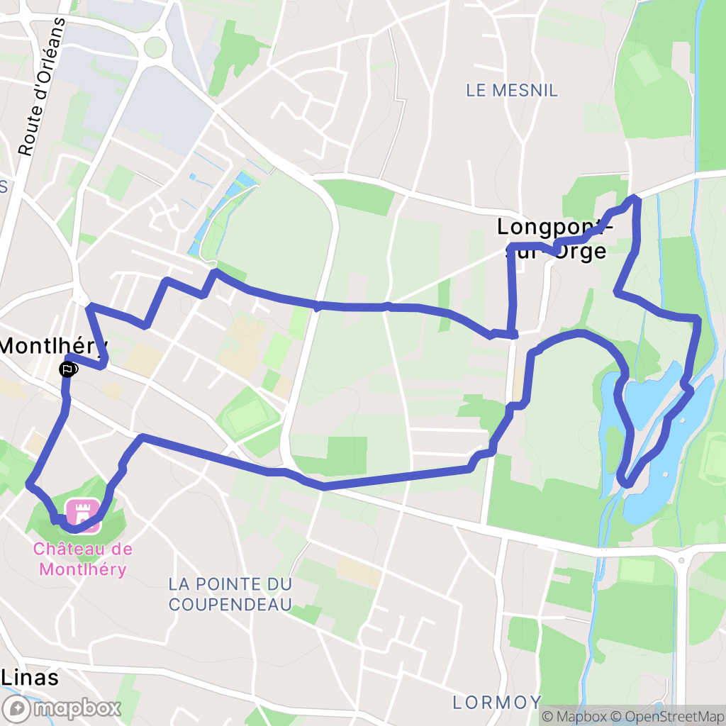 Montlhéry : carte du parcours de randonnée - France