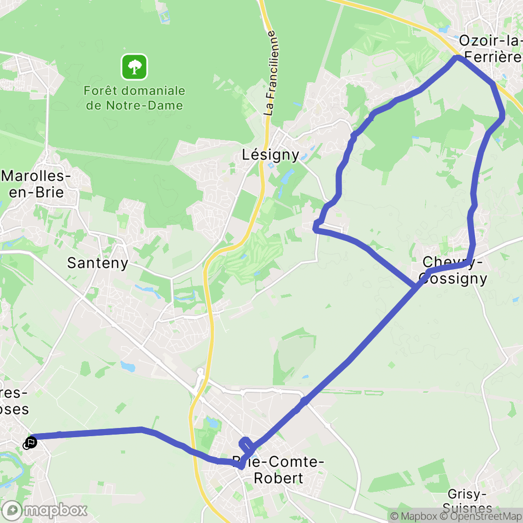 Périgny : carte du parcours de randonnée - France
