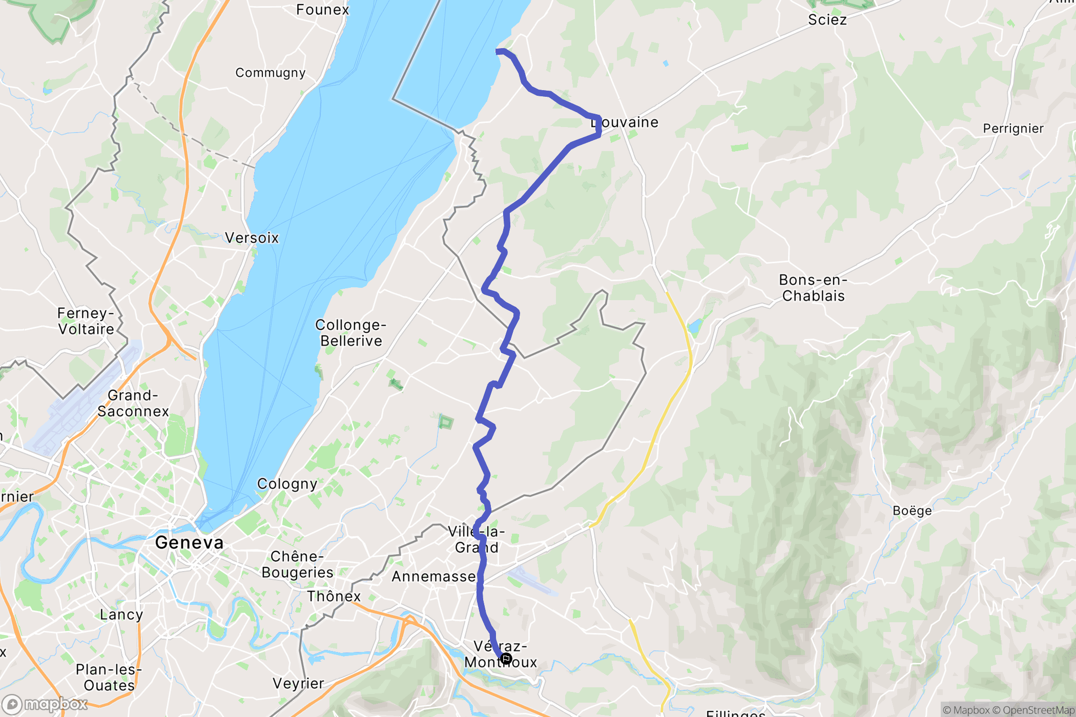 Vétraz-Monthoux : carte du parcours de randonnée - France