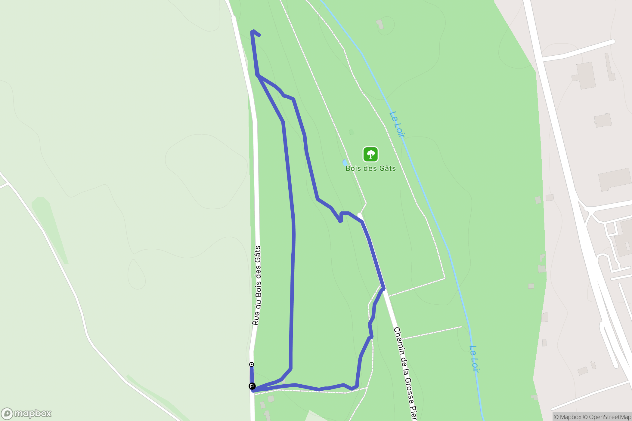 Châteaudun : carte du parcours de randonnée - France