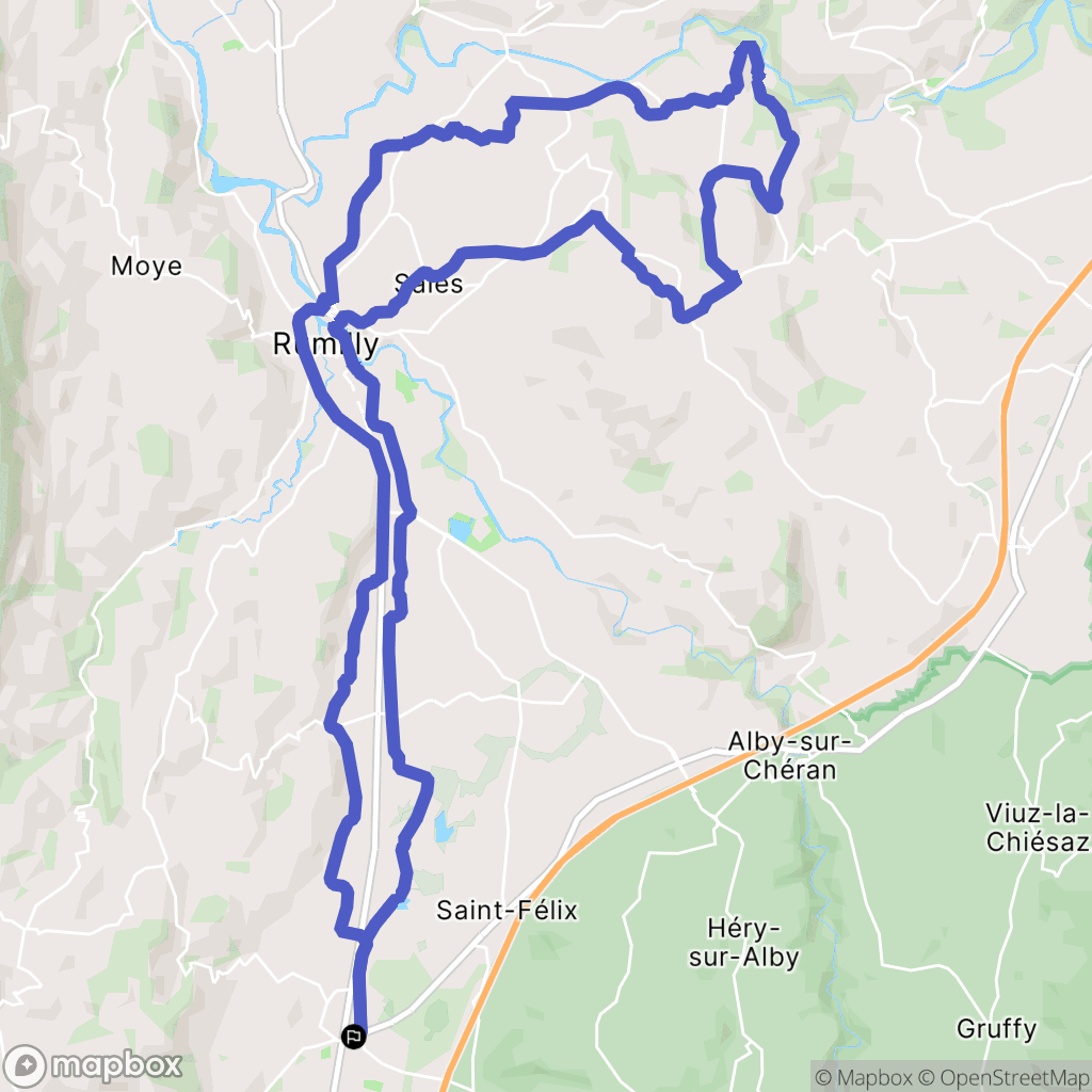 Entrelacs : carte du parcours de randonnée - France