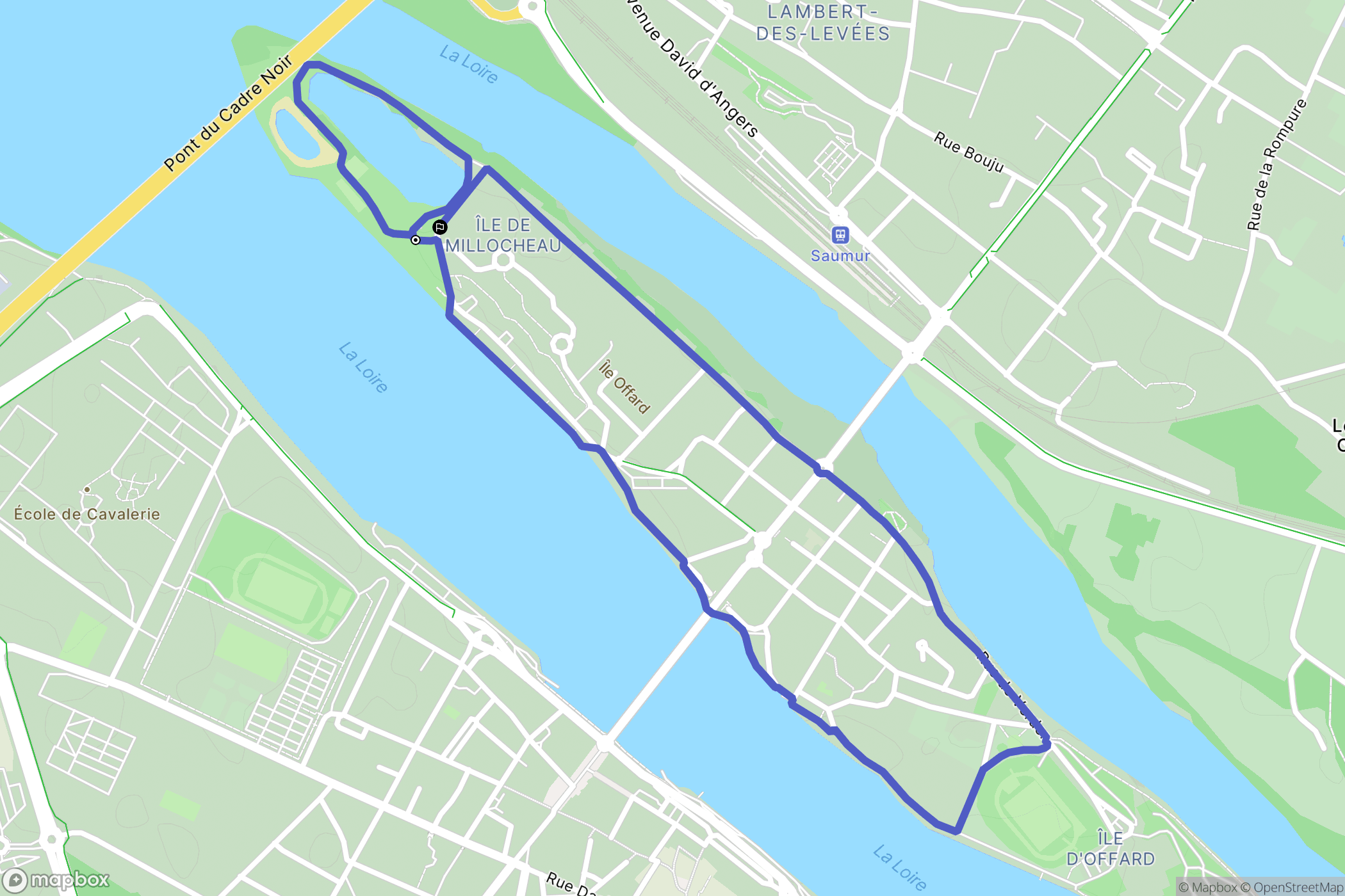 Saumur : carte du parcours de randonnée - France