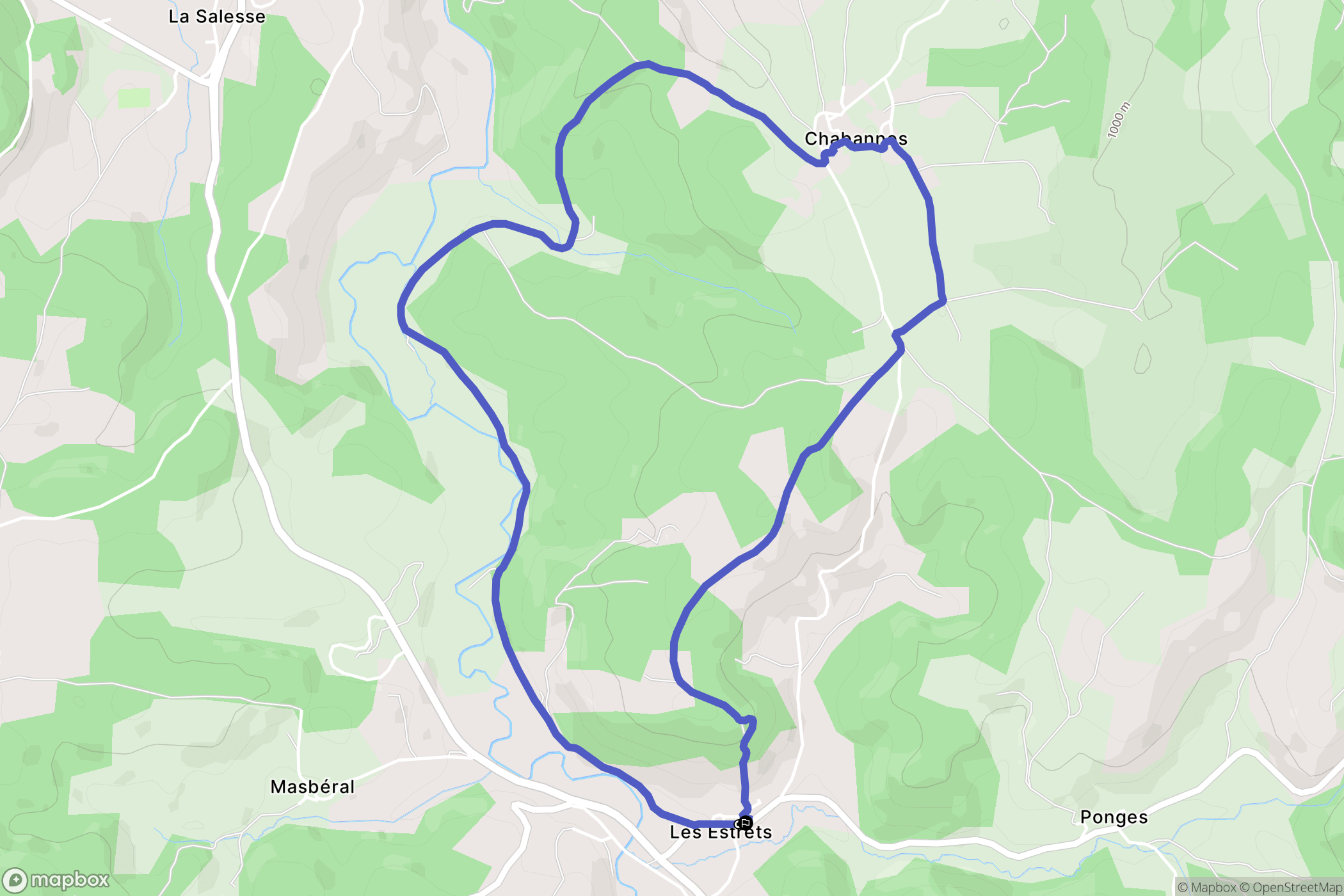 Fontans : carte du parcours de randonnée - France
