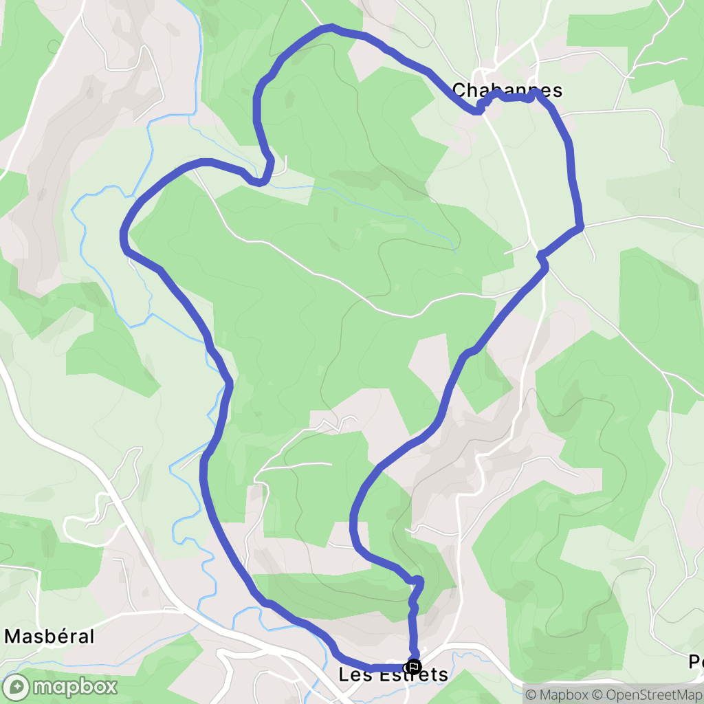 Fontans : carte du parcours de randonnée - France