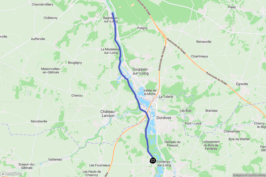 Nargis : carte du parcours de randonnée - France