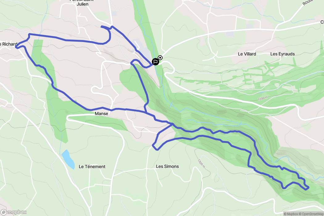 Chabottes : carte du parcours de randonnée - France