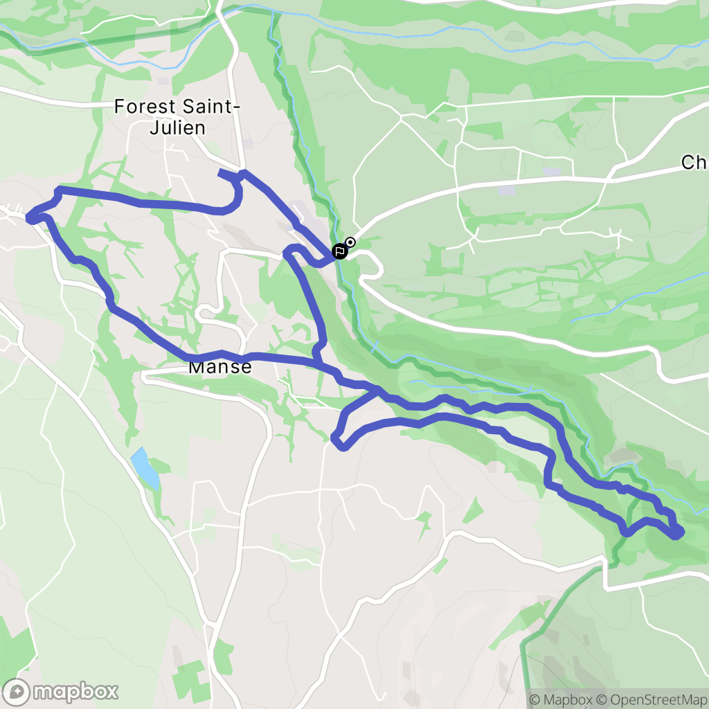 Chabottes : carte du parcours de randonnée - France